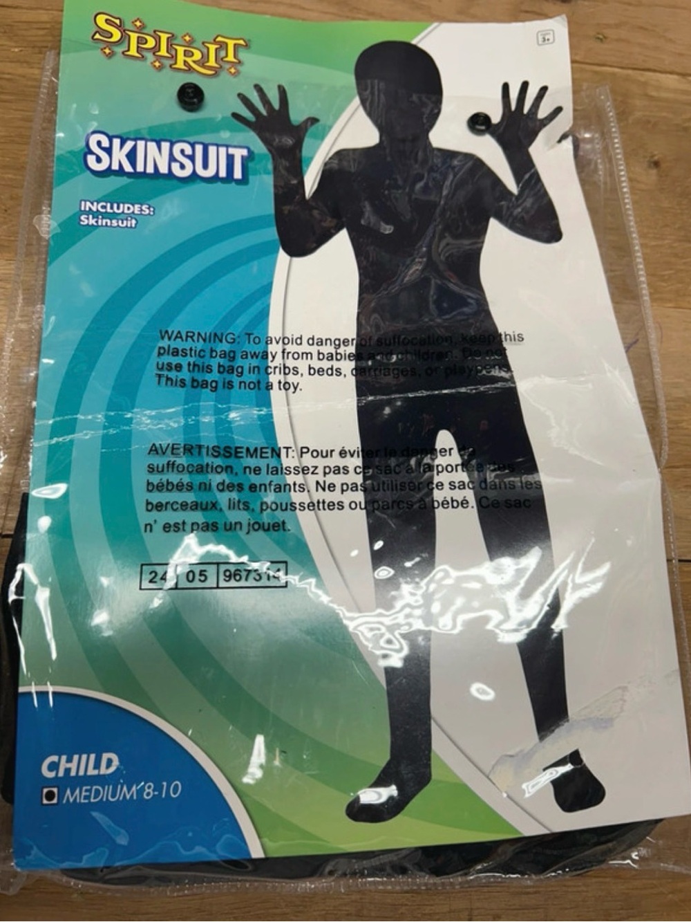 Spirit Kids Black Skinsuit - Child Medium